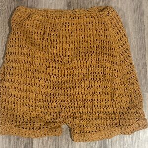 Flook The Label Women's Crochet Tan Shorts 100% Cotton